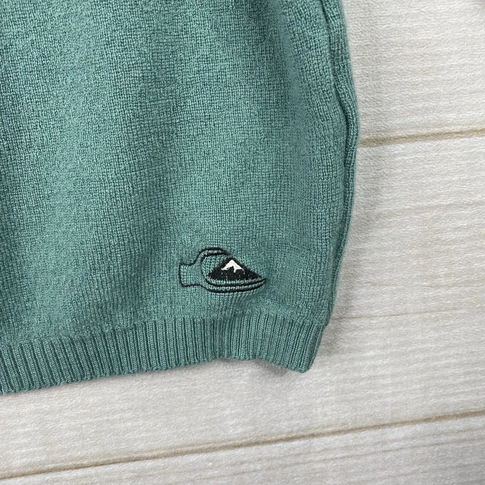 Suéter De Colección Quiksilver Para Hombres M Verde Negro Lana Tejido Ropa de Tabla Y2K Años 90 Surfer Foto 4 de 4