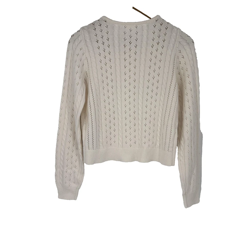 Suéter Abercrombie Niños Jóvenes 15/16 Marfil Botón Frontal Cárdigan Tejido con Cable Foto 2 de 4