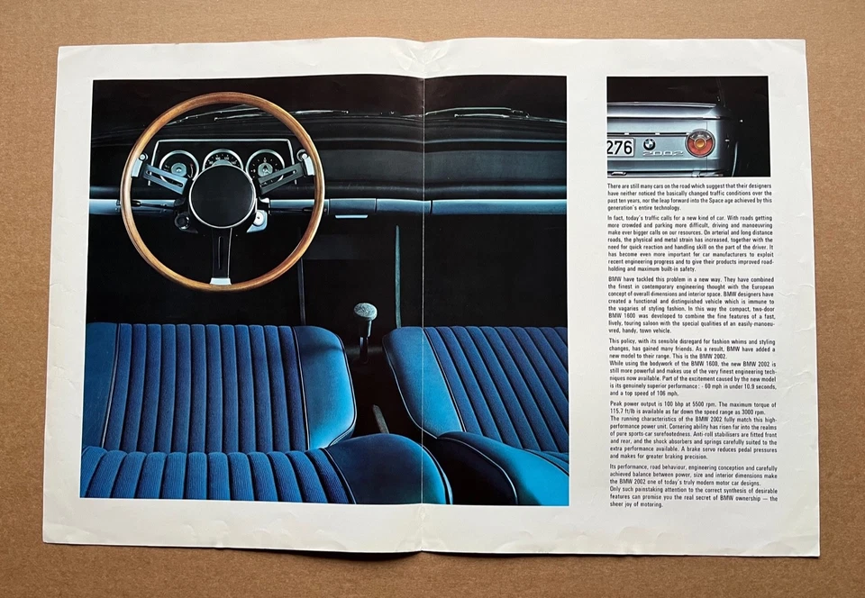 1968 BMW 2002 Brochure + Original Press Cutting - Image 2 of 4