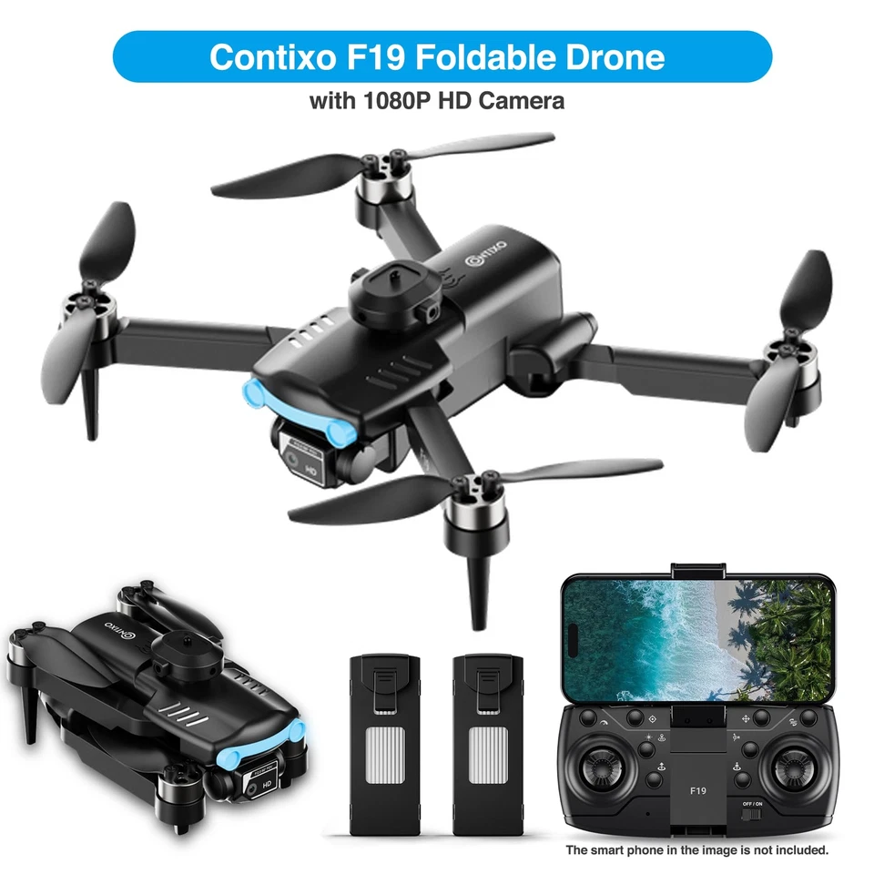 F19 Drone With 1080p HD FPV Camera, 20 Min Flight 360° Flips Brushless Motor RC - Image 2 of 4