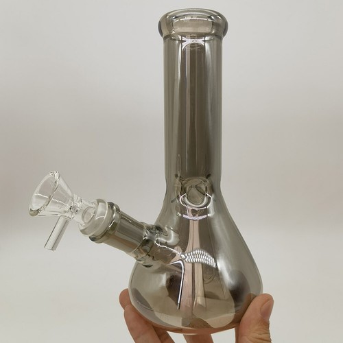 7.6inch Heavy Gray Glass Hand Pipe Smoking Hookah Pipes W/ 14mm Male Clear Bowl - Picture 6 of 10