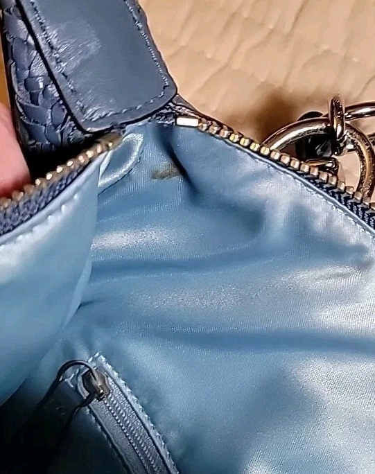 Borsa a tracolla Coach Kristin Ltd Ed Denim pelle intrecciata blu usata in ottime condizioni