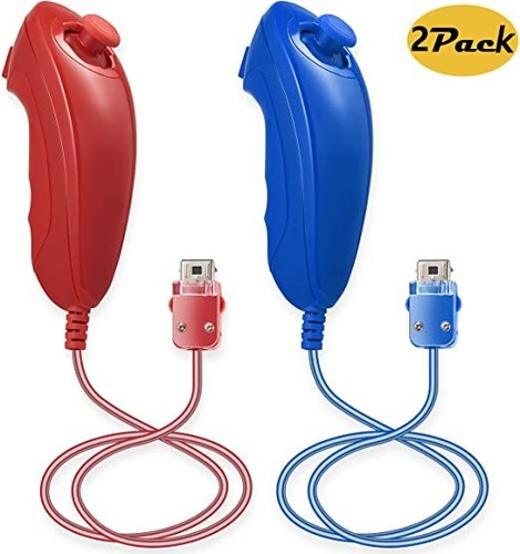 Confezione 2 Joystick Controller Wii Nunchuck Gamepad Ricambio per Console Wii/Wii U - Foto 29 di 29