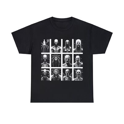 Unisex T Shirt Horror Portraits Distorted Reality Retro Pixel Style Art Graphic