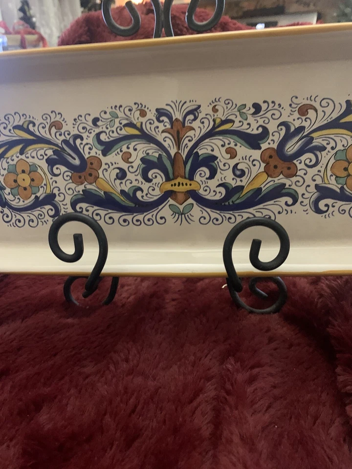 Bandeja de aperitivos de cerámica pintada a mano Ceramica Nova Deruta Italia 10,5x5 Foto 2 de 4