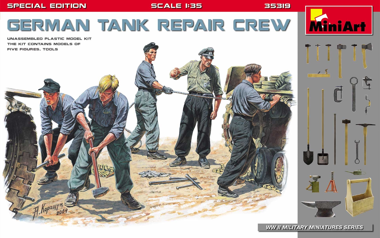 German Tank Repair Crew Special Edition 1:35 Figure Plastic Model Kit MINIART