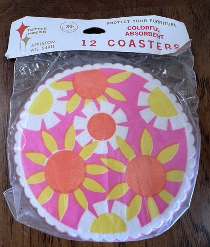 New Tuttle Press MCM Colorful Coaster Set & 2 Packs Of Pink Floral Pads Japan - Picture 3 of 6