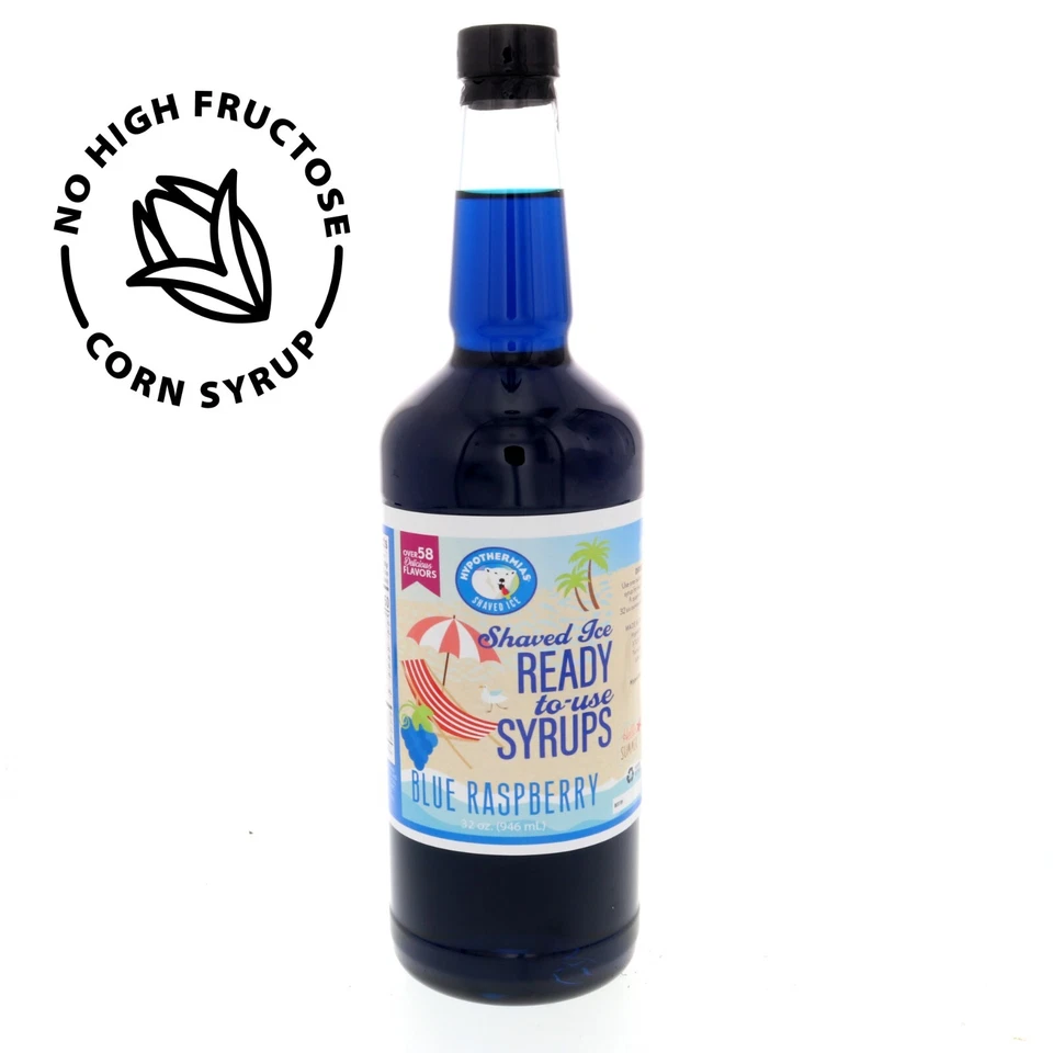 Hypothermias BLUE RASPBERRY 🍧 Snow Cone machine Shaved Ice Flavor Syrup QUART