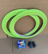 Set of 20 x 1.95 Bicycle Tires  Tubes Bundle Lime Green Freestyle Street BMX GT