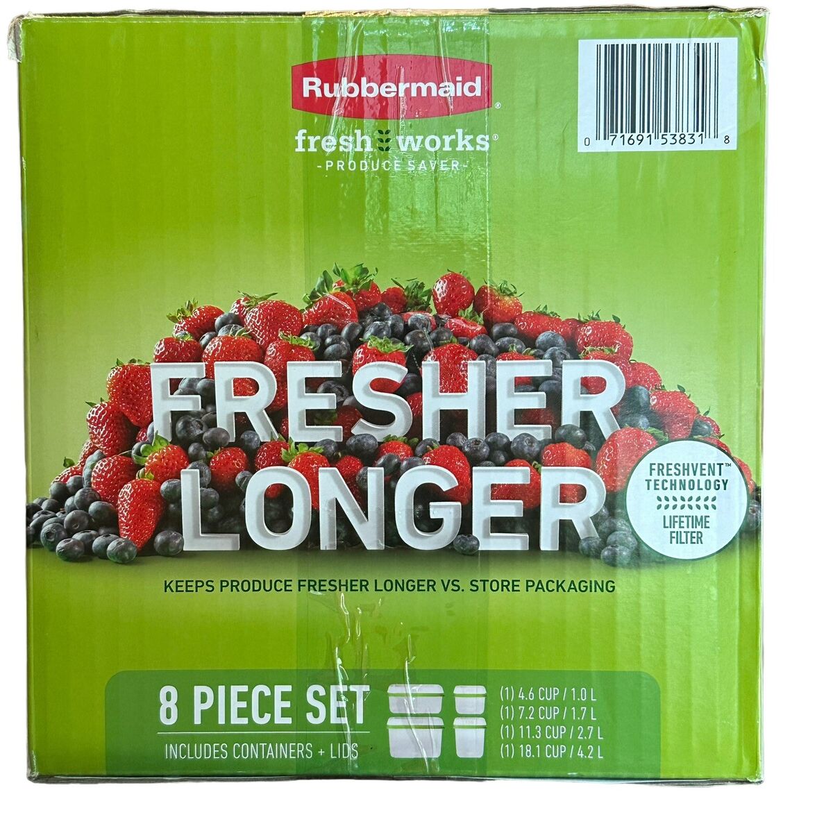 Rubbermaid FreshWorks Produce Savers, 8-Piece Produce Storage