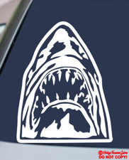 JAWS Vinyl Decal Sticker Car Rear Window Wall Bumper GREAT WHITE SHARK MOVIE JDM