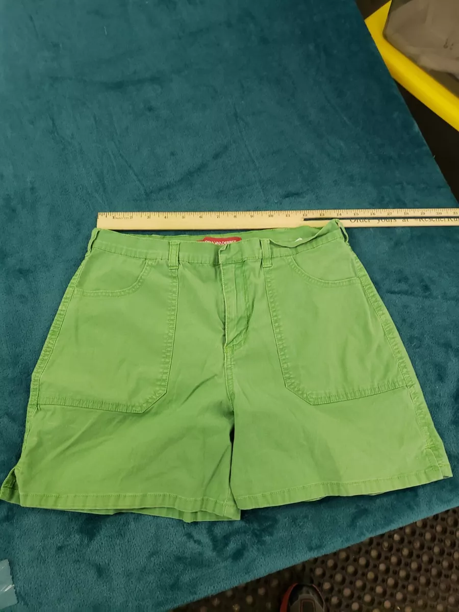 Gloria Vanderbilt Womens Green Mom Shorts Size 8 Ladies Cotton