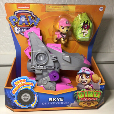 nickelodeon PAW PATROL SKYE DELUXE VEHICLE, DINO RESCUE With Mystery  Sky DINO