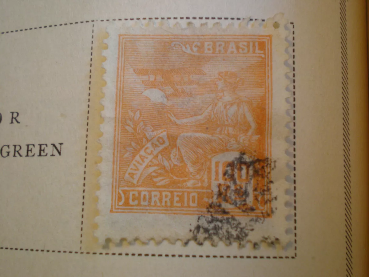 1920-22 Brazil Brasil 100 Reis Used Hinged Stamp