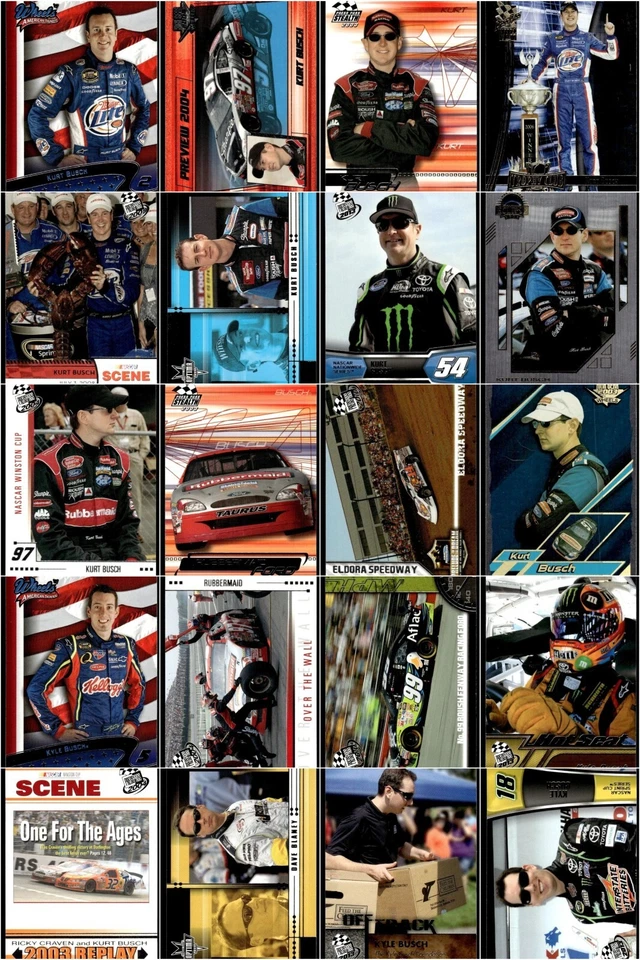 Mixed Card Lot 170 NASCAR 1999-2013 Kurt Busch Dale Earnhardt Jr Press Pass - Image 3 of 4