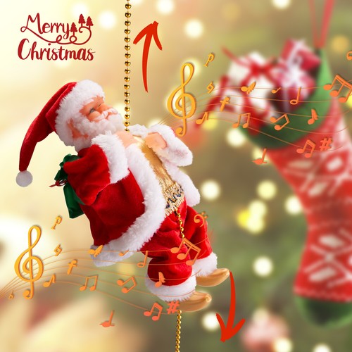Climbing Santa Claus Musical Electric Doll Christmas Ornament Decor Xmas Gift - Picture 2 of 50