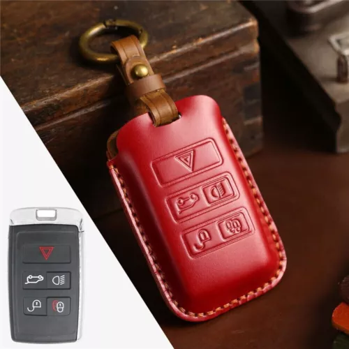 Leather Car Key Fob Case Cover Holder For Land Rover Range Rover Defender Jaguar - Bild 19 von 20