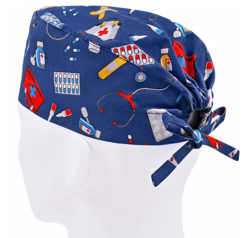 Scrub cap men, surgical hat, nurse cap, scrub hats, medical caps blue - Image 2 of 3