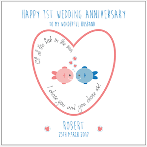 Personalised 1ST  first  Wedding  Anniversary  Card  Husband  