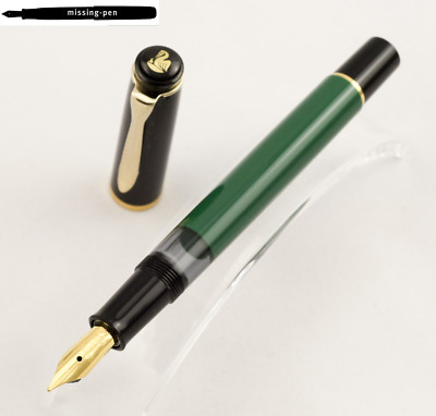 Rare Pelikan Fountain Pen M150 Black-Green with M-nib - Export