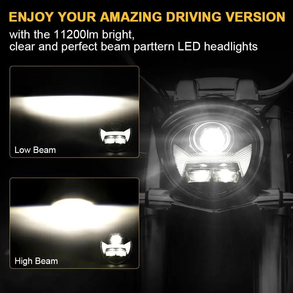 Faro LED PUNTO con halo DRL para moto Yamaha V STAR 1300 XVS 1300CT Foto 4 de 4