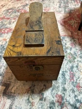 Esquire Wood Shoe Shine Valet De Luxe PAT PEND & Horsehair Brushes VTG 1940s