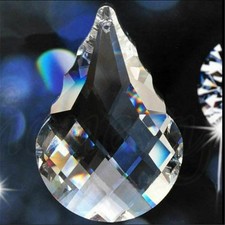 2x 50mm Clear Crystal Pendant Suncatcher Chandelier Lamp Part Prism Drop Hanging
