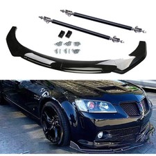 Front Bumper Lip Spoiler With Gloss Black For Pontiac G8 G6 Body Kit Strut Rods