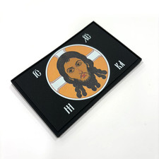 CARRY THE FIRE CTF CHRISTOS PVC PATCH BLACK JESUS CHRIST EMBOSSED HOOK BACKING