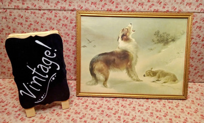 Vintage~Framed ''Shepherds Call'', ''Found'' Print in Wood Frame, Glass~12.75 x9.5 