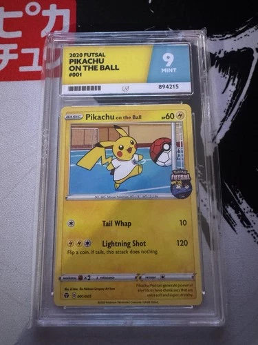 Pokémon Pikachu TCG Promo Card On the Ball Futsal, 001/005, Ace 9 Mint Condition