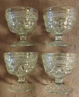 4 Anchor Hocking Vintage Wexford Footed Clear Dessert Sherbert Dishes EUC