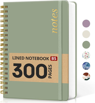 Lined Spiral Notebook Journal for Work, 300 Pages Thick B5 (7.1''X10'') College Ru