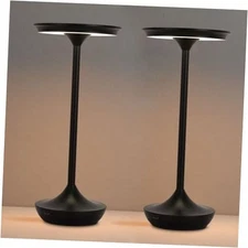 2 Pack Cordless Rechargeable Table Lamps, Portable 6000mAh Battery 2 Pcs Black