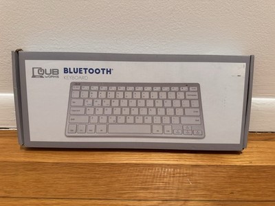 QUB Works Bluetooth Wireless Keyboard Slim for Mac PC iOS Android White Open Box