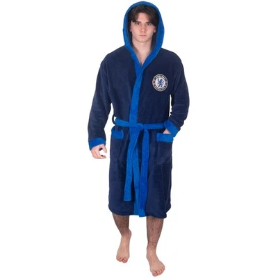 CHELSEA FC Chelsea Mens Dressing Gown Robe Hooded Fleece OFFICIAL Football Gift