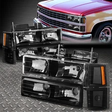 FOR 94-00 CHEVY C10 C/K PICKUP BLACK HOUSING AMBER CORNER HEADLIGHT BUMPER LAMP