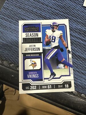 2023-24 Panini Contenders #67 Justin Jefferson Season Ticket Minnesota  Vikings