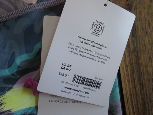NEW Athleta Girl S 7 High Rise Printed Chit Chat Capri Blue Purple Watercolor - Picture 4 of 8