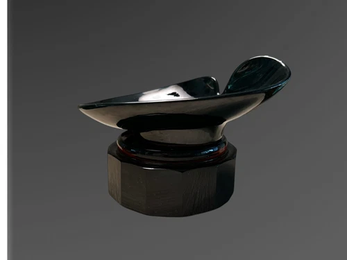 Frankoma Art Pottery Onyx Black Vintage MCM Candy Dish Rare