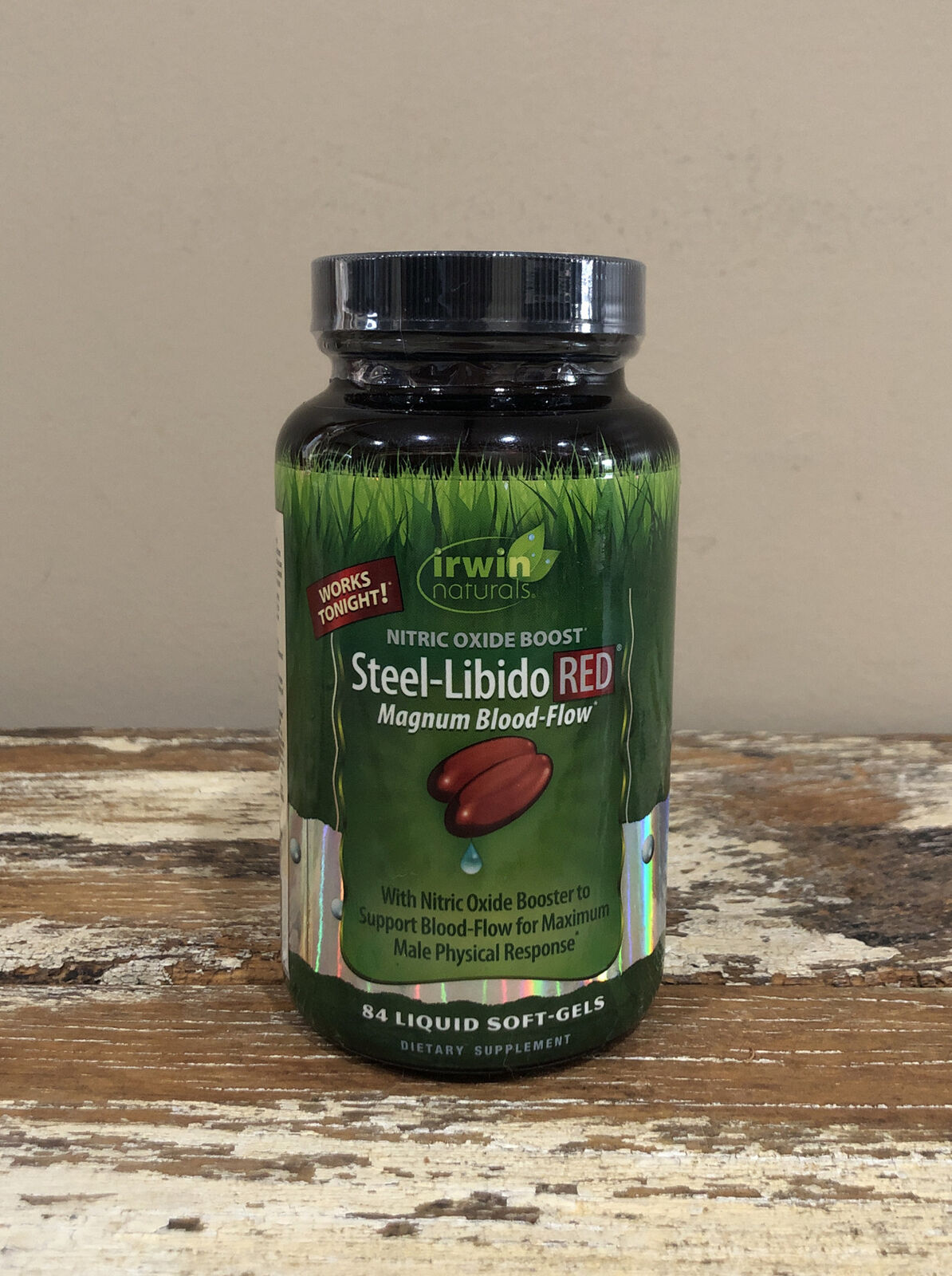 Steel Libido Red MAGNUM Blood Flow 84 Liquid Soft Gels Irwin Naturals, EXP 01/23