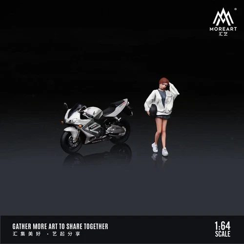 MoreArt 1:64 Honda Motorcycle CBR 600RR With Lady Resin Set Display Collection - Picture 6 of 6