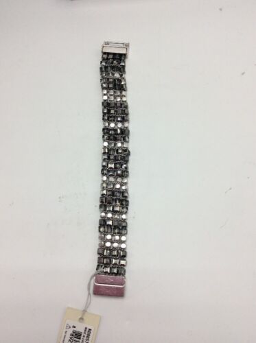 $48 Kenneth Cole Silver Tone Metallic Beaded Bracelet #27A - Photo 1 sur 1
