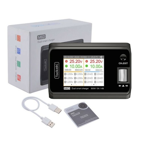ToolkitRC M6D 500W 15A DC Dual Channel Smart Charger Discharger For 1-6S Lipo - Picture 5 of 5