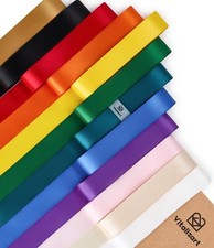 1" x 36 Yd Rainbow Satin Ribbon 12 Assorted Colors Double Face for Crafts