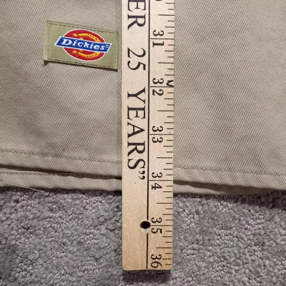 Camisa de Trabajo De Colección Dickies Lona Botón a Presión Kahki Talla 20 Cuello Manga 35 4-5X EE. UU. Foto 3 de 4