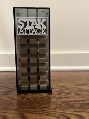 Vintage 1989 Stak Attack Wood Block Stacking Game