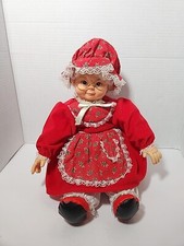 Vtg RENNOC Mrs Claus Clause Plush Doll Santa s Best 12" Sitting Christmas Decor