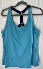 Ruby Ribbon Womens Sport Demi Tank Size 44 Ocean Blue Navy Straps Style 1819 NEW