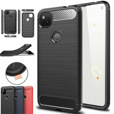 Fashion Carbon fiber Case For Google Pixel 4A Shockproof Screen Protector 